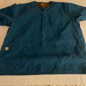 Carhartt Blue Scrub Top Classic Fit Men’s Size Pockets Nurse Size XL